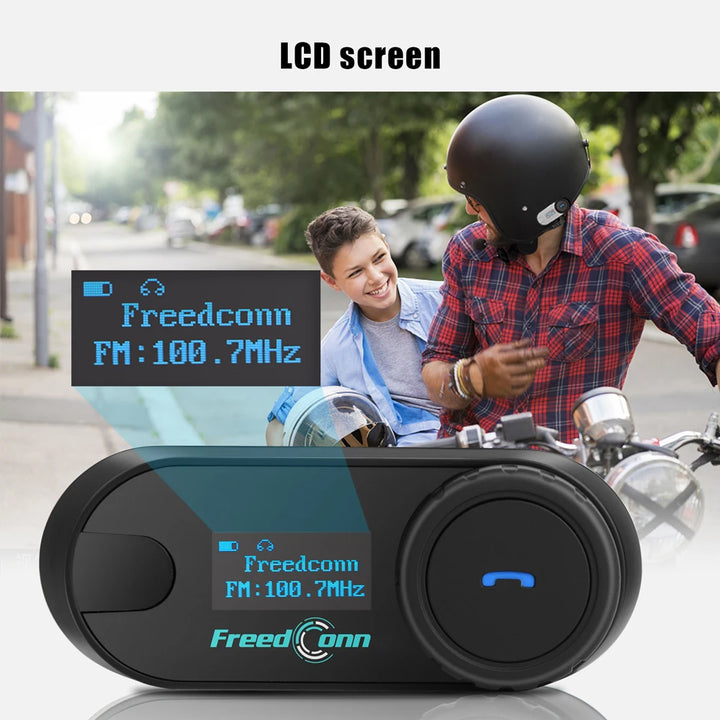 Freedconn T Com SC Bluetooth Motorcycle Intercom Helmet Headset Wireless Communication Interphone BT 5.0 Music Share 6Riders FM