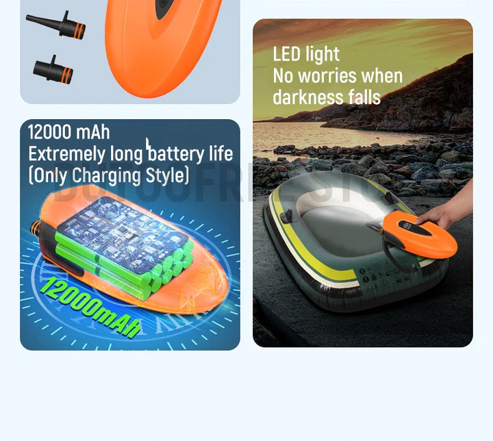 Electric Air Pump for SUP Wireless Electric Inflator High Volume Air Pump for Boats Dual Function Portable Air Compressor