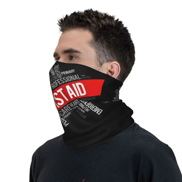 Custom Nursing Pattern Nurse Bandana Neck Gaiter for Ski Cycling Women Men Wrap Scarf Health Care Headband Warmer