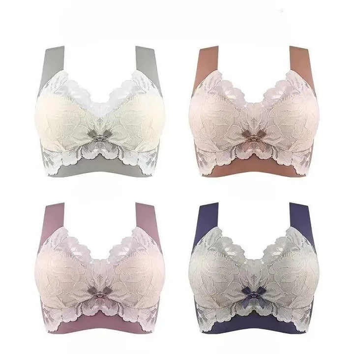 Plus Size Underwear Seamless Bras Large Lace Wireless Women Vest Backless Tops Push Up Unwired Bra Without Bones Plus Underwear