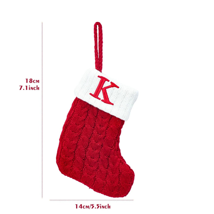 Xmas 2024 Decor Christmas Socks Knitting Snowflake Letter Stocking Christmas Tree Decoration Home 2025 New Year Ornament Gift