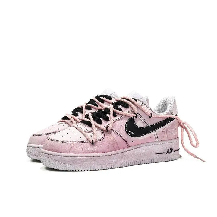 【Customize】Nike Air Force 1 Skateboarding Shoes Women's Low-top Pink/Black Sneakers shoes DH2920-111