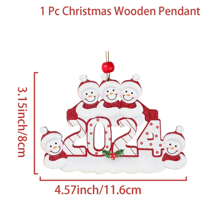DIY  Christmas Family Pendant Merry Christmas Decorations for Home Navidad 2023 Christmas Tree Hanging Ornament New Year 2024