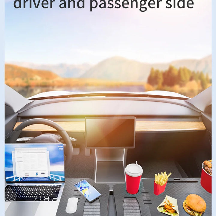 Desk Design for Tesla Model 3 / Y 2024 Car Steering Wheel Laptop Tray Food Desk Portable Office Table for Tesla