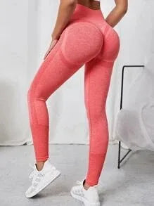 Women Seamless Solid Leggings Knit Slim Leggings High Waist Hip Liftting Fashion Elastic Fitness Yoga Tights Gym Workout Pants