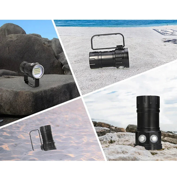10000Lumens 27 LED Diving Flashlight Professional Underwater Photography Light Highlight Lamp 100M Waterproof Video Camera Torch