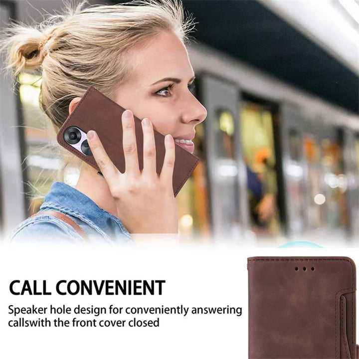 For Motorola Moto G75 5G Luxury leather wallet case Multi card slot for Moto G 75 G75 Magnetic phone case