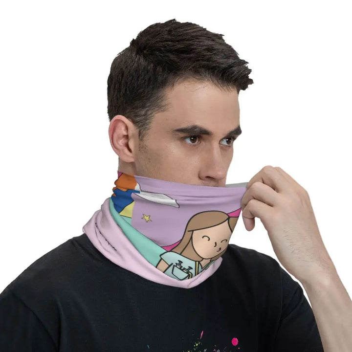 Custom Nursing Pattern Nurse Bandana Neck Gaiter for Ski Cycling Women Men Wrap Scarf Health Care Headband Warmer