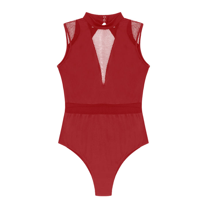 Ballet Dance Leotard Womens Adult Mesh Splice Gymnastics Bodysuit Dancewear One-Piece Backless Training Costume