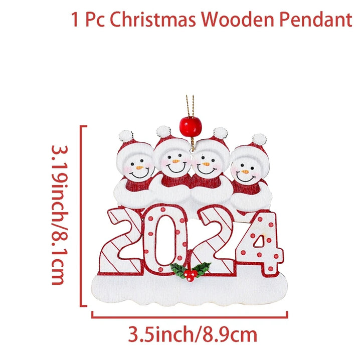 DIY  Christmas Family Pendant Merry Christmas Decorations for Home Navidad 2023 Christmas Tree Hanging Ornament New Year 2024