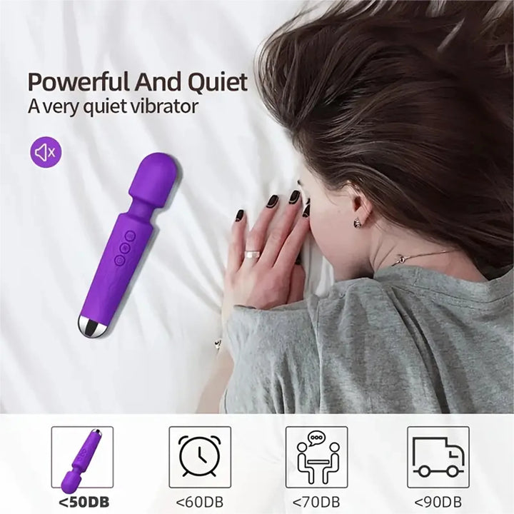 1PC-Portable electric massage stick with 8 adjustable 20 modes, suitable for the back/neck/legs/waist, relieving fatigue Silent