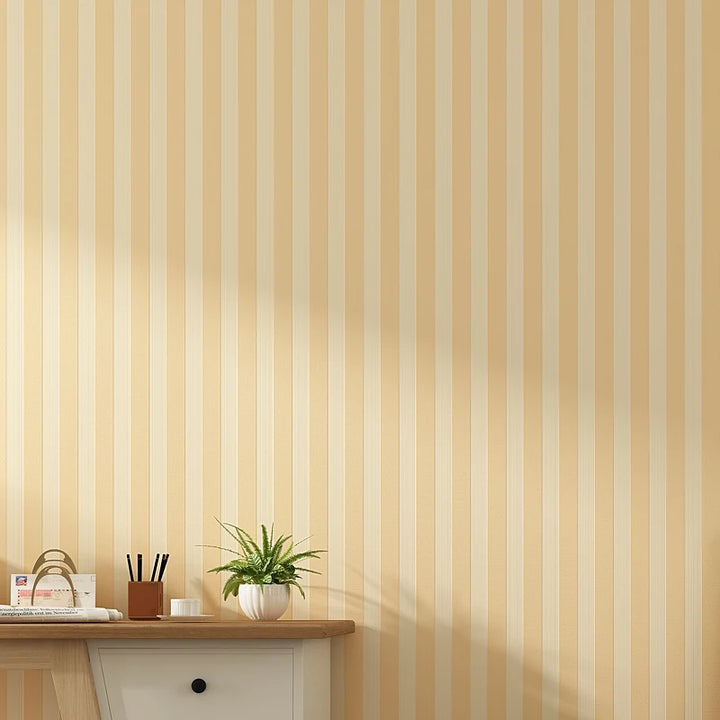 Modern Stripped Contact WallPaper Beige Creamy White Black Waterproof Bedroom Living Room Mural Classic Narrow Striped Wallpaper