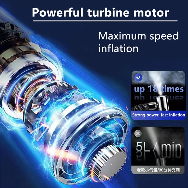 Electric Air Compressor Rechargeable High Precision Car Tyre Inflator LCD Display Portable Air Pump for 12V Motorcycle Bike Ball