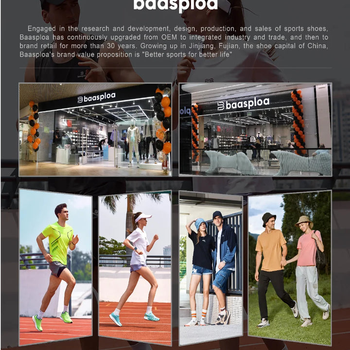 Baasploa New Men Hiking Shoes Anti Splash Water Outdoor Sneakers for Men Comfort Casual Sneakers Male Non-Slip Wear Resistant