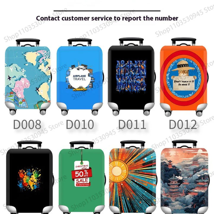For18-32Inch Luggage Cover Elastic Suitcase Cover Full Body Print Suitcase Protective Case Suitcase Luggage Protector Dust Cover