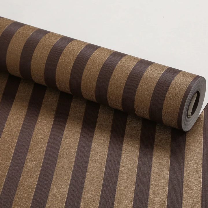Modern Stripped Contact WallPaper Beige Creamy White Black Waterproof Bedroom Living Room Mural Classic Narrow Striped Wallpaper