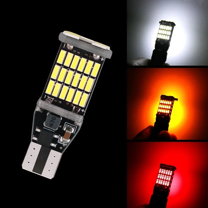 2PCS T15 W16W 921 912 T16 902 LED Bulbs High Power 45pcs 4014SMD Super Bright 1200LM Replace For Car Reversing Light White Red