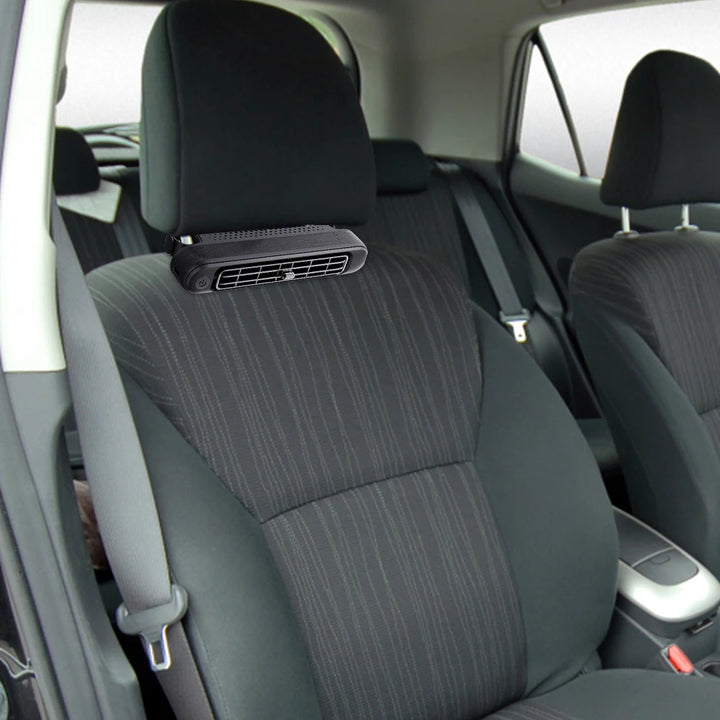 Portable Car Seat Fan for Front Rear Seat Passenge USB Powered Car Headrest Cooling Air Fan 3 Speeds Strap Car Interior Fan