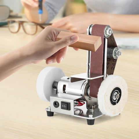 7-Gear Speed Control Mini Polisher Belt Sander Electric Bench Grinder Sanding Machine