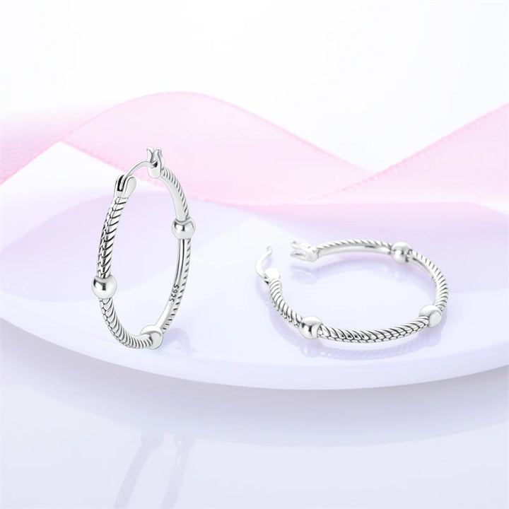 925 Sterling Silver Earring Round Shape Hoop Earrings Color Zircon Geometry Simple Jewelry Women Girl Evening Party Gifts