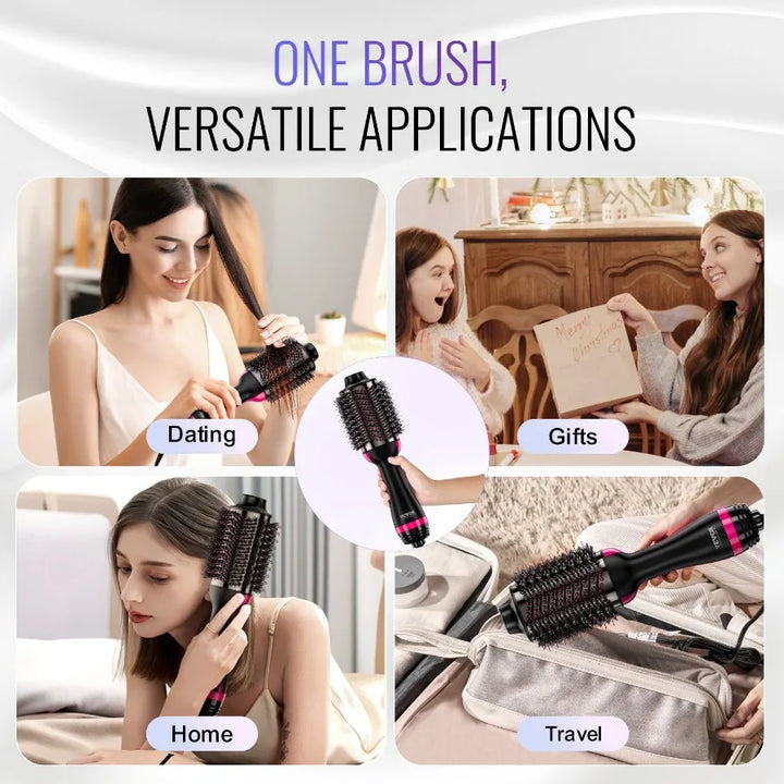 Hair Blow Dryer Brush Ionic Hair Styler Volumizer with 2.95 Oval Barrel