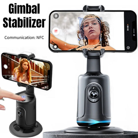 Intelligent Desktop Tracking Gimbal Follow-up 360 Rotation Phone Gimbal Stabilizer Selfie Stick Tripod for Video Record