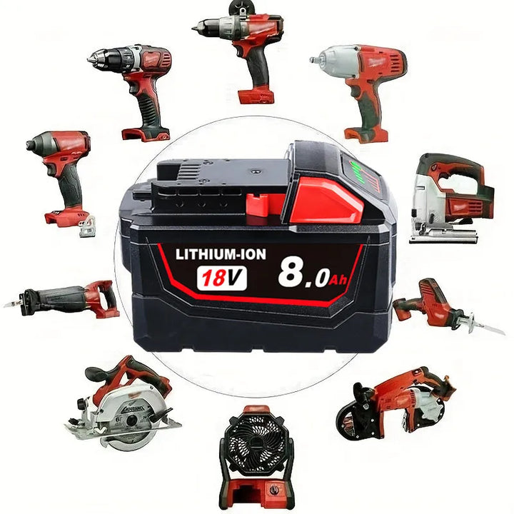 4 Pack 18V 8.0Ah Battery Replace For All Milwaukee M18 8000mAh Cordless Power Tools Lithium-Ion Battery Compatible With Milwauke