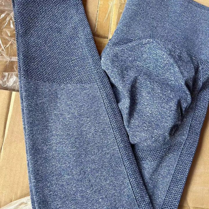 Women Seamless Solid Leggings Knit Slim Leggings High Waist Hip Liftting Fashion Elastic Fitness Yoga Tights Gym Workout Pants