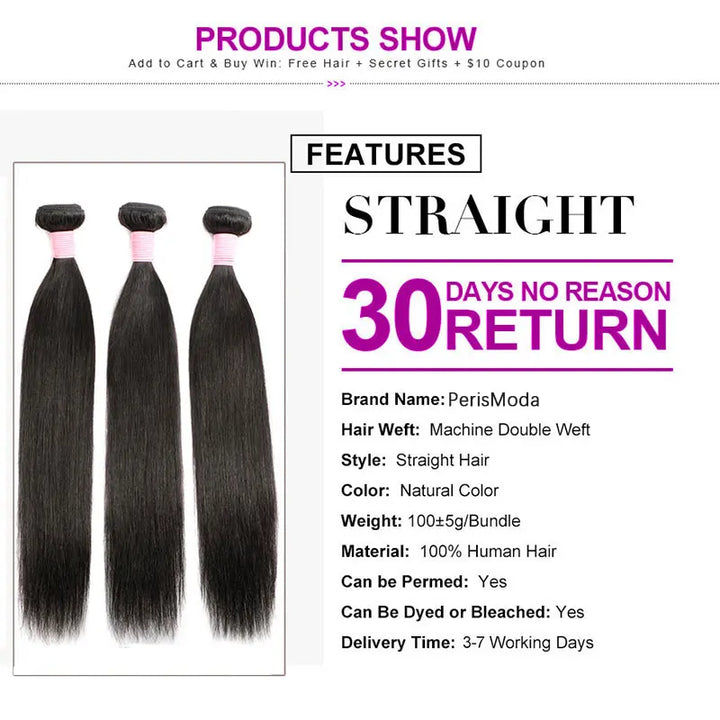12A Straight Human Hair Bundles 30 Inch Bundle 3 4 Bundles Deal Straight Bundles Brazilian Weaving 100% Virgin Hair Extensions