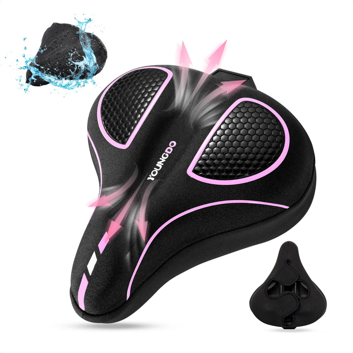 YOUNGDO Bike Seat Cushion Cover Comfort Waterproof Breathable Cycling Bicycle Saddle for Mountain MTB Peloton BMX City Road Bike