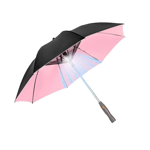 Upscale USB Chargeable Foldable Umbrella with Fan Beach Parasol Creative Portable UV Umbrella Folding Beach Umbrella Outdoor