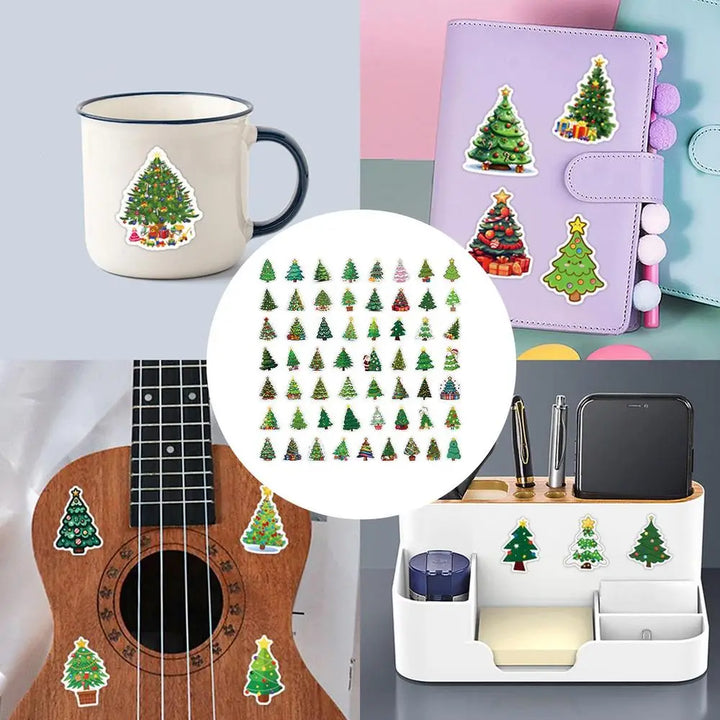Christmas Stickers For Kids Christmas Stickers Wall Decor 55X Holiday Stickers Waterproof Cartoon Stickers Home Decor For