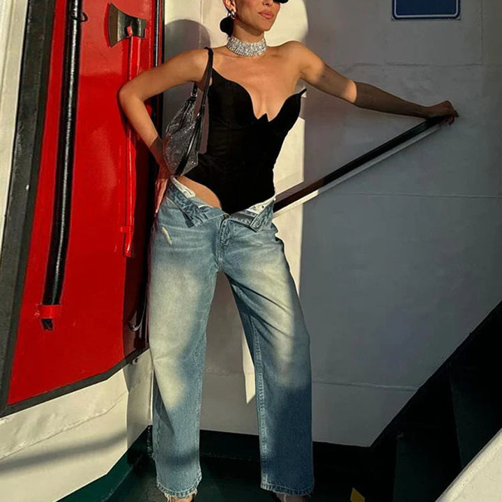 Nibber Hipster Irregular Tank Tops Women Chest Wrap Wild Sexy Backless Solid Stretch 2025 Summer Trend Chic High Street Vest