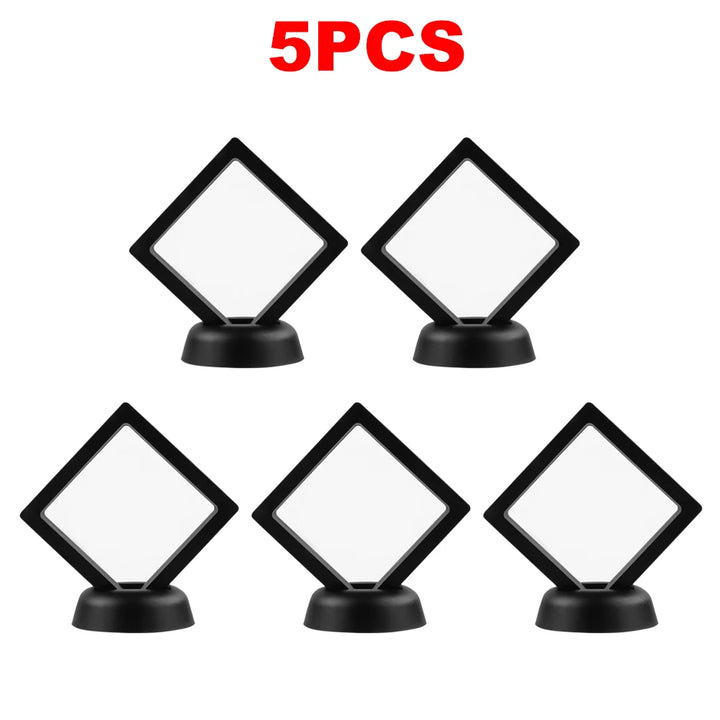 5/10/20/30Pcs Floating Coin Jewelry Display Stand Storage Box For Earring Gems Ring Doll Badge Challenge Medal Holder Organizer