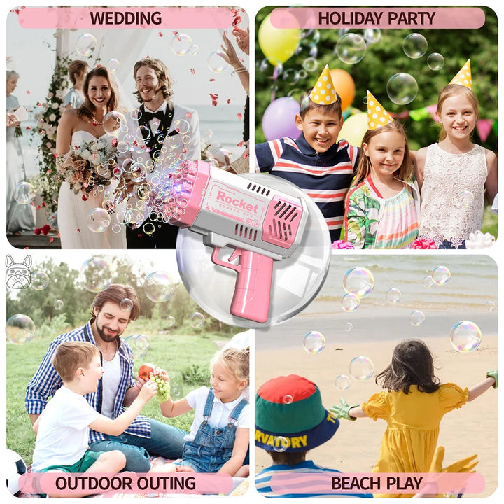 An electric automatic bubble blower children's outdoor portable outdoor wedding party free of bubble solution and batteries)