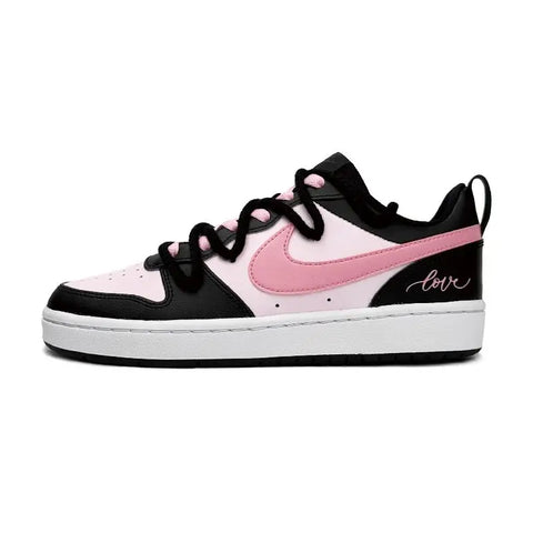 【Customize】Nike Court Borough Skateboarding Shoes Women's Low-top Pink Sneakers shoes BQ5448-115