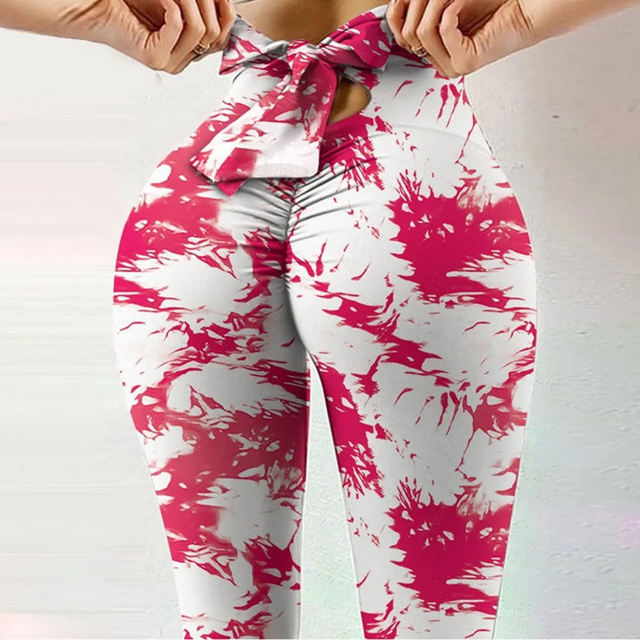 Peach Hip Lifting Sports Fitness Bow Yoga Leggings Internet Celebrity European and American Fashion Women Casual Leggings