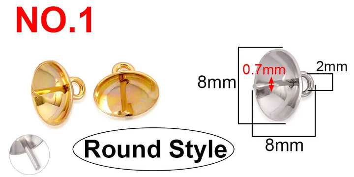 30PCS DIY Stainless Steel Cup Pearl Screw Eye Pins for Jewelry Making Findings End Caps Peg Bails Screw Eyelet Pin Hooks Eyelets