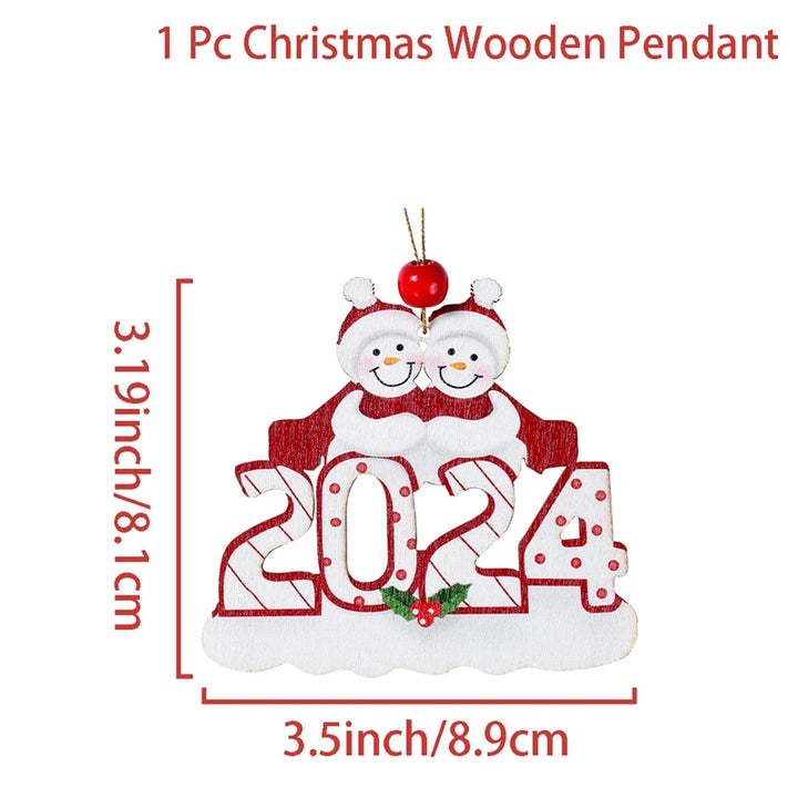 DIY  Christmas Family Pendant Merry Christmas Decorations for Home Navidad 2023 Christmas Tree Hanging Ornament New Year 2024