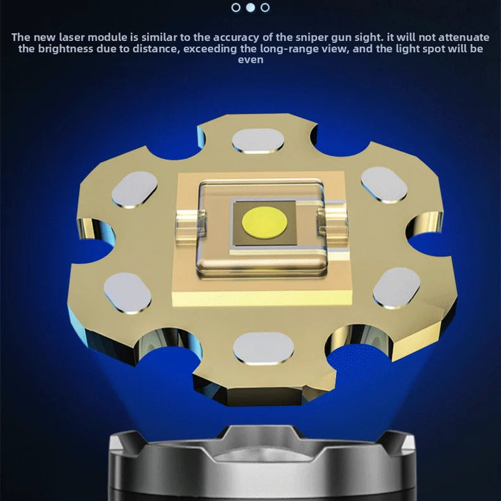 New White Laser Flashlight, High-power Spotlight, Long-range Shooting Outdoor Emergency Long Endurance Strong Bright Flashlight