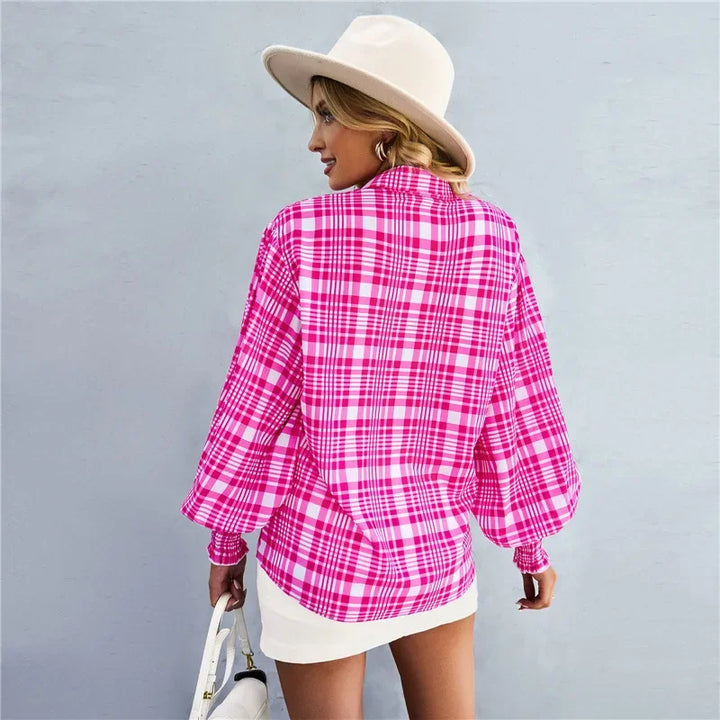 Fashionable Long Sleeve Printed Versatile Shirt For Women Autumn European And American Style Commuting Top With Button