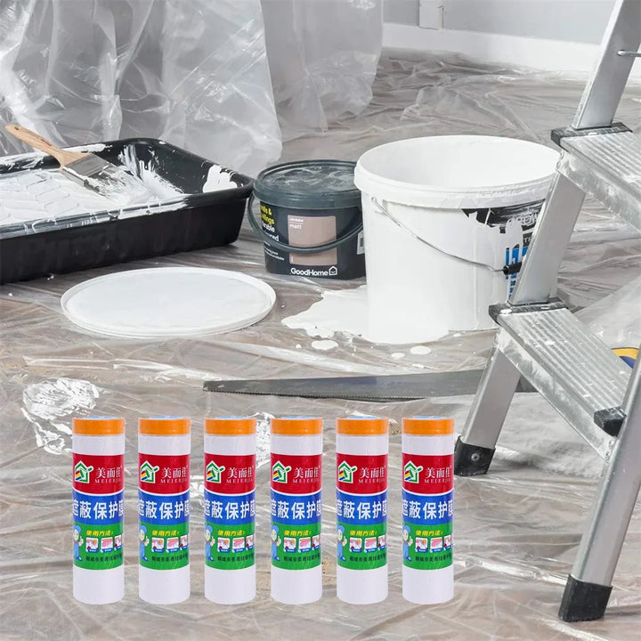 10M Self-adhesive Dustproof Film Furniture Dust Protection Masking Film Home Waterproof Plastic Film Wall Painting Protect Cover