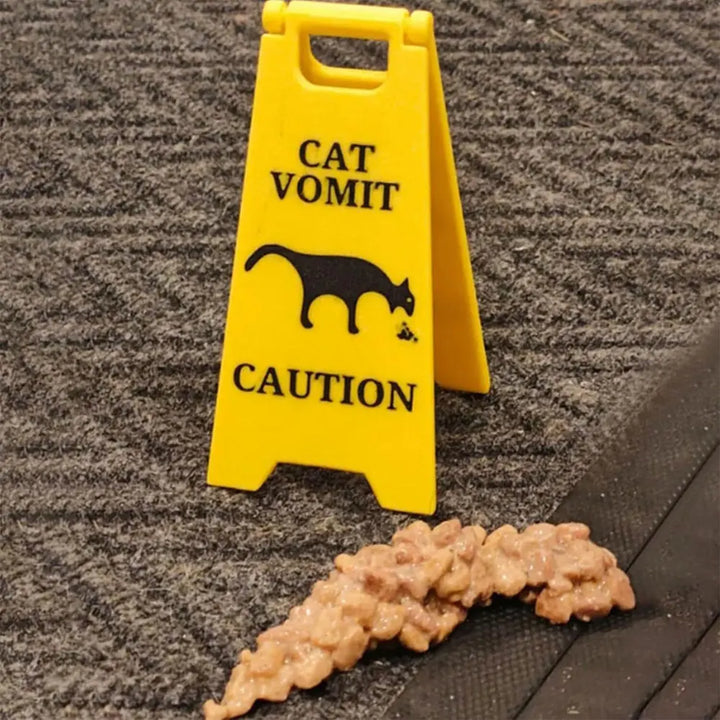 New Funny Cat Vomit Sign Bright Yellow Gift Dog Vomit Sign Yard Signs
