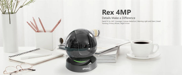 IMOU Rex 4MP Wifi IP Camera Home Security 360 Camera AI Human Detection Baby Phone Camera Night Vision Two Way Talk PTZ Camera