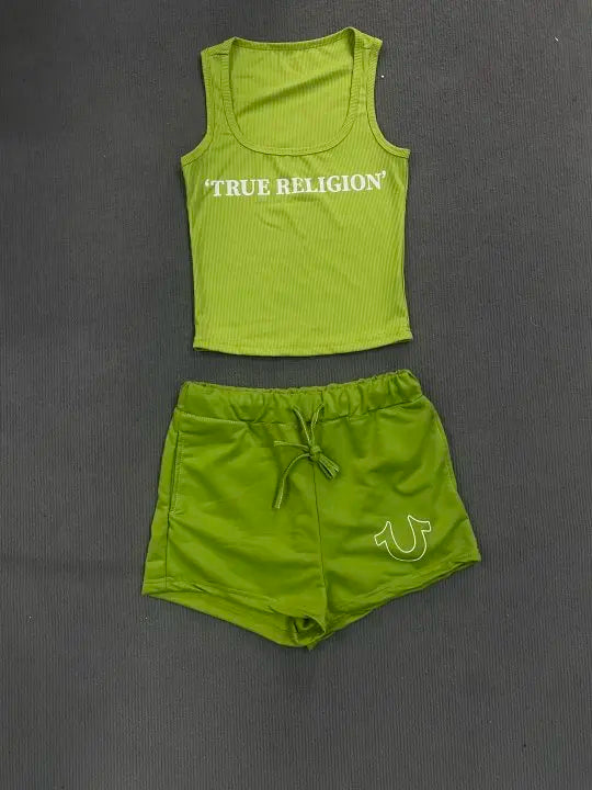Crop Tops Summer Ribbed 2 Piece Pant Set Outfits Women Y2K Streetwear Sexy Club Graphic Crop Shirts Two Piece Set Shorts Pant