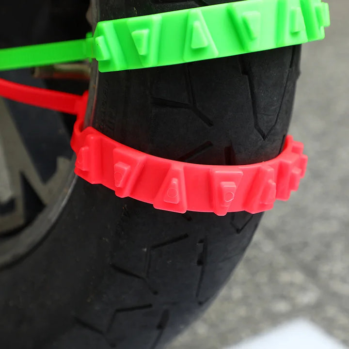 Anti-Skid Snow Chains for Motorcycles and Bicycles Non-slip Cable Ties Motorbike Emergency Tire Tool Winter Accessories 3/5pcs