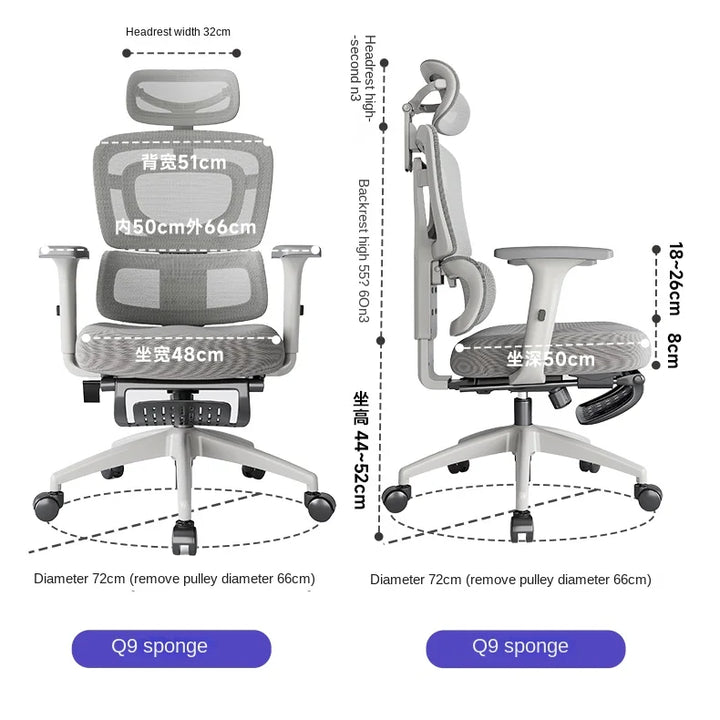 Comfortable Ergonomic Office Chair with Adjustable Height and Lumbar Support for Long Sitting Hours and Gaming