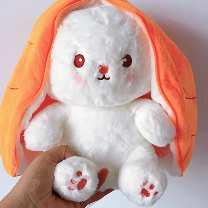 25cm Cute Strawberry Carrot Rabbit Plush Toy Stuffed Creative Into Fruit Transform Baby Cuddly Bunny Doll for Kid Birthday Gift