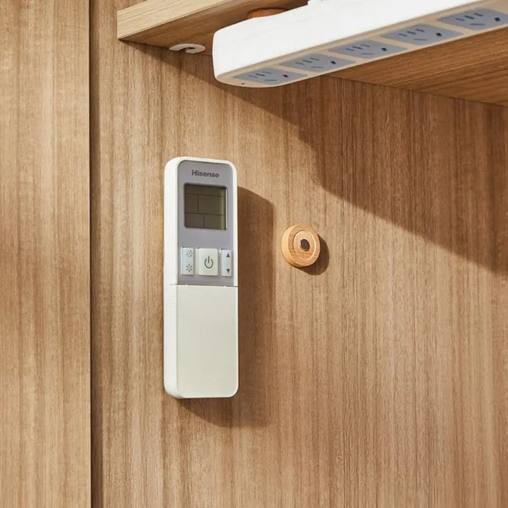 2Pcs Simple Wall Mounted Hooks Wooden Powerful Remote Control Invisible Hook Keys Fridge Stickers Storage Rack Home Organizer