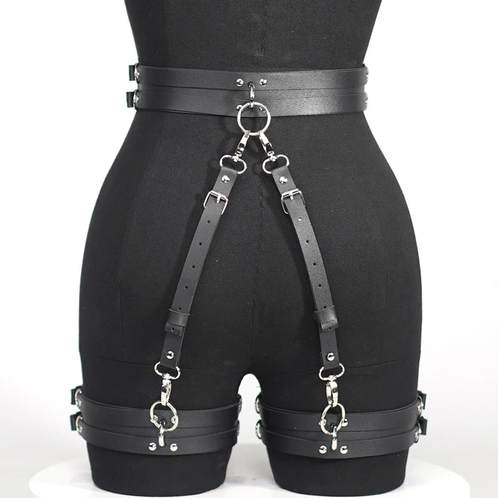 Women's Sexy Trend Punk Belts Casual Wild Leather Waist to Leg Belt Bondage Leg Harness Gothic garter Belts Clothing Accessories